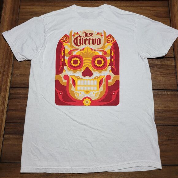Jose Cuervo Graphic SS White Tee Sugar Skull w/ Pocket - Size Medium - Picture 2 of 5